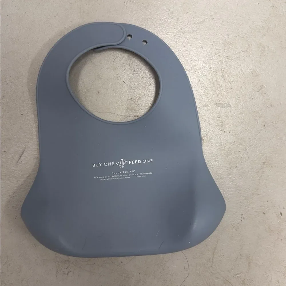 Blue Silicone Baby Bib LIKE NEW Used Once BELLA TUNNO